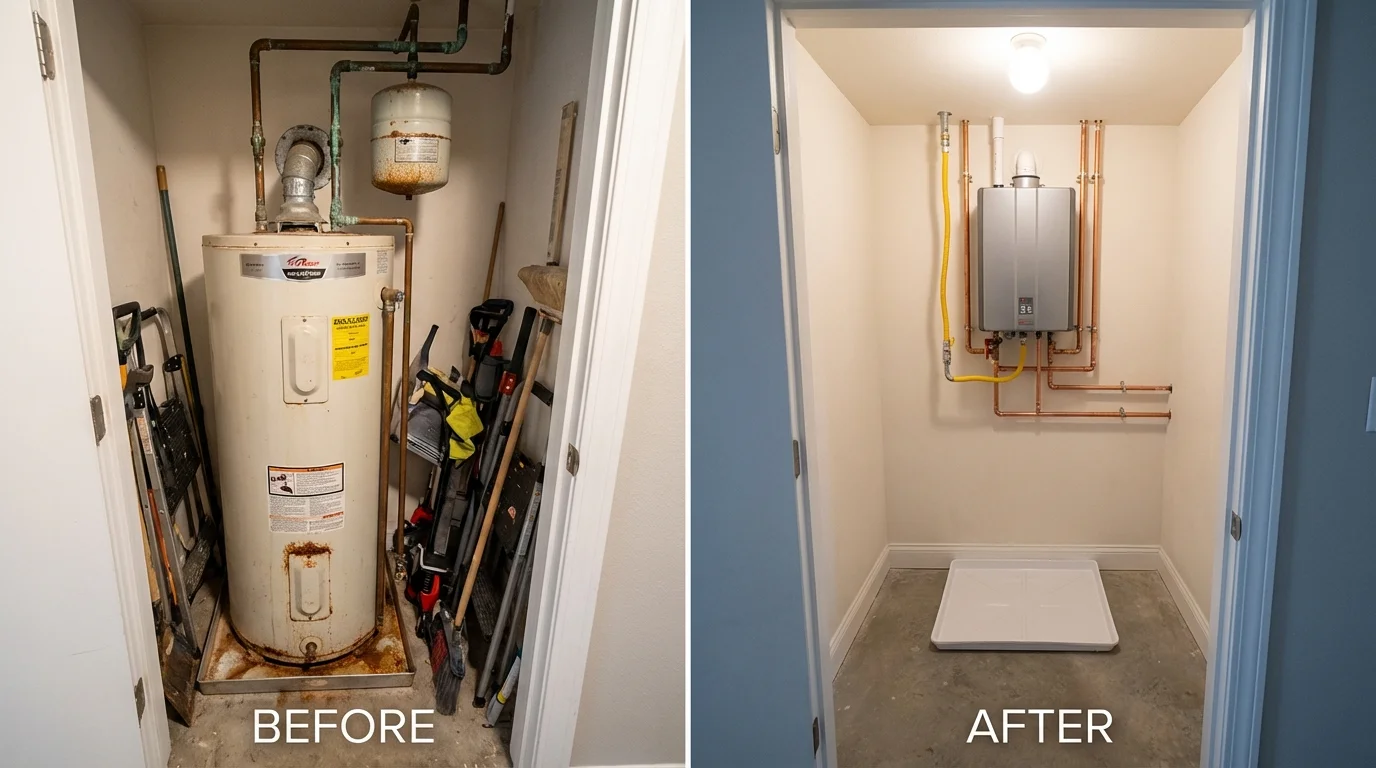 Tank water heater versus wall-mounted tankless unit comparison for Lexington, MS homeowners